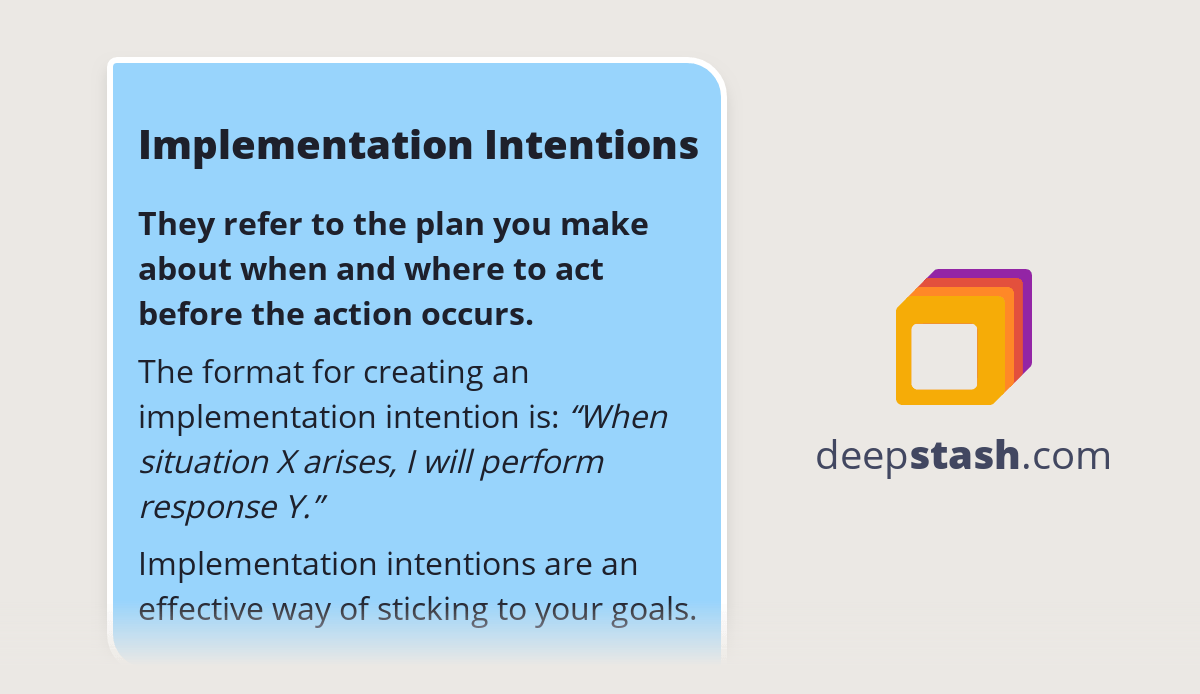 Implementation Intentions Deepstash