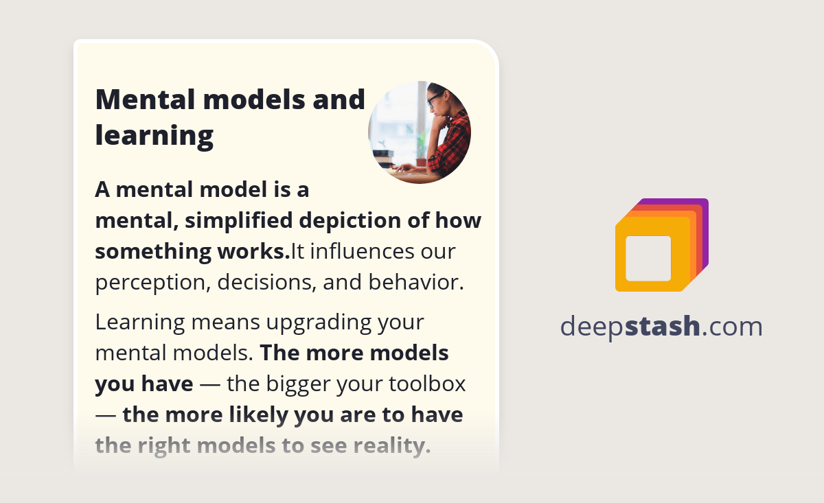 Mental models and learning Deepstash