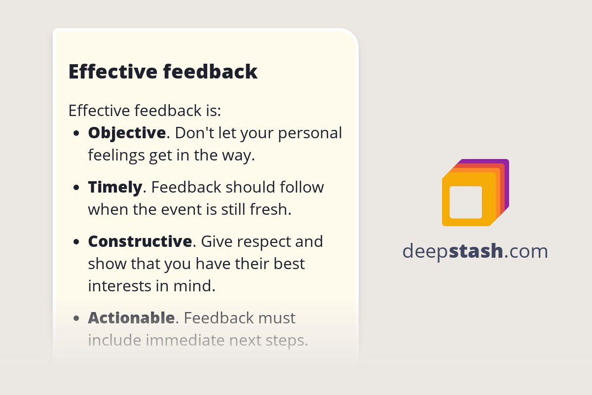 Effective feedback Deepstash