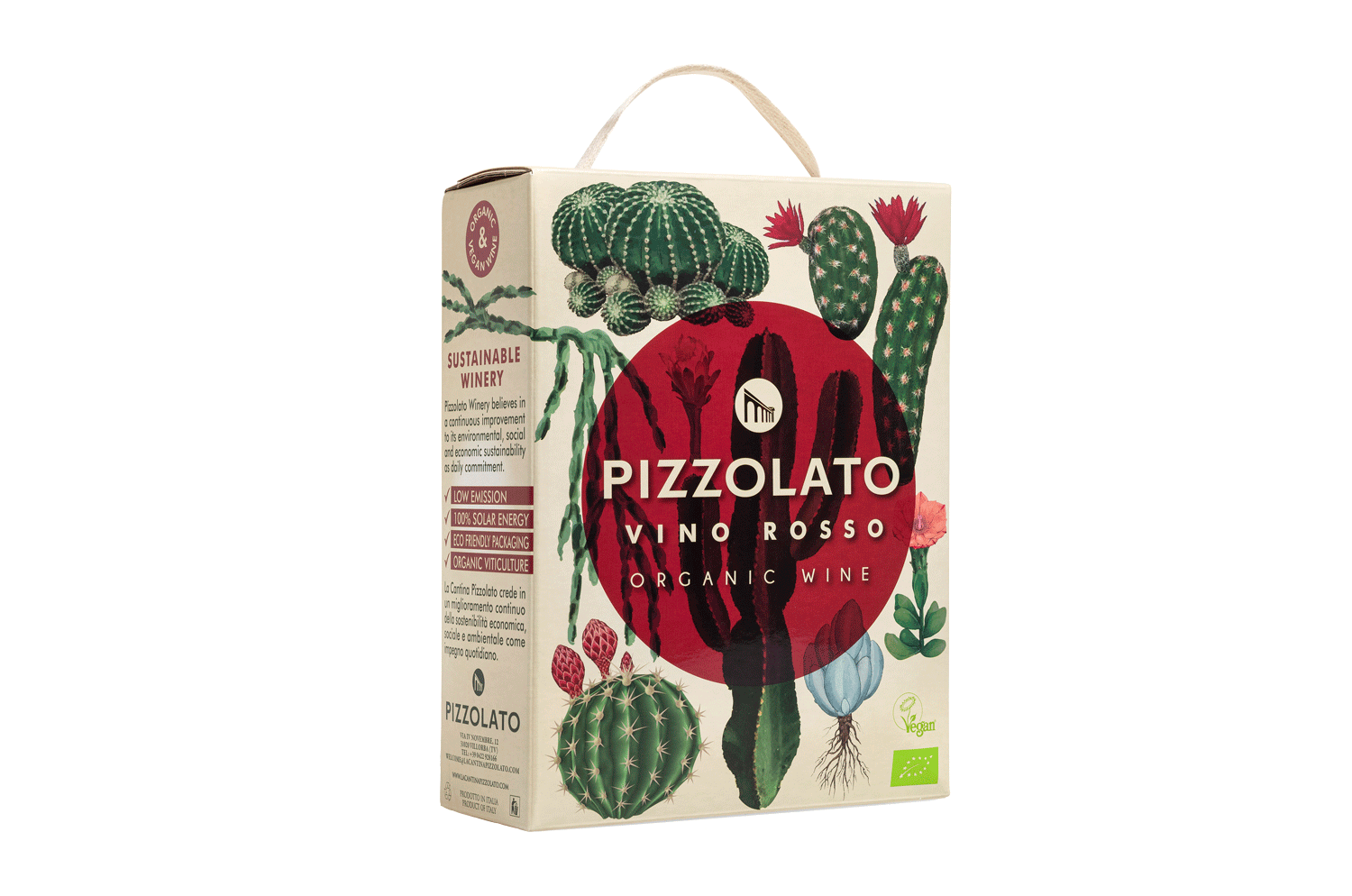 Bag in Box wine Organic and Vegan certified red wine Cantina Pizzolato