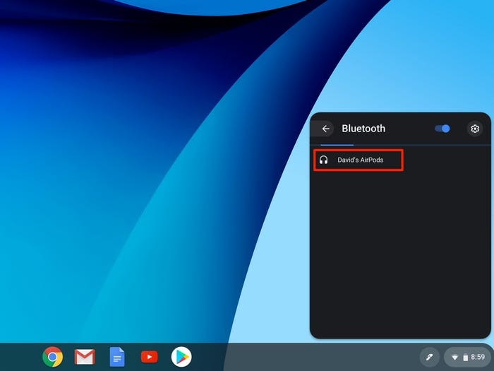 Connect Airpods/Bluetooth headphones to your Chromebook BJSD93