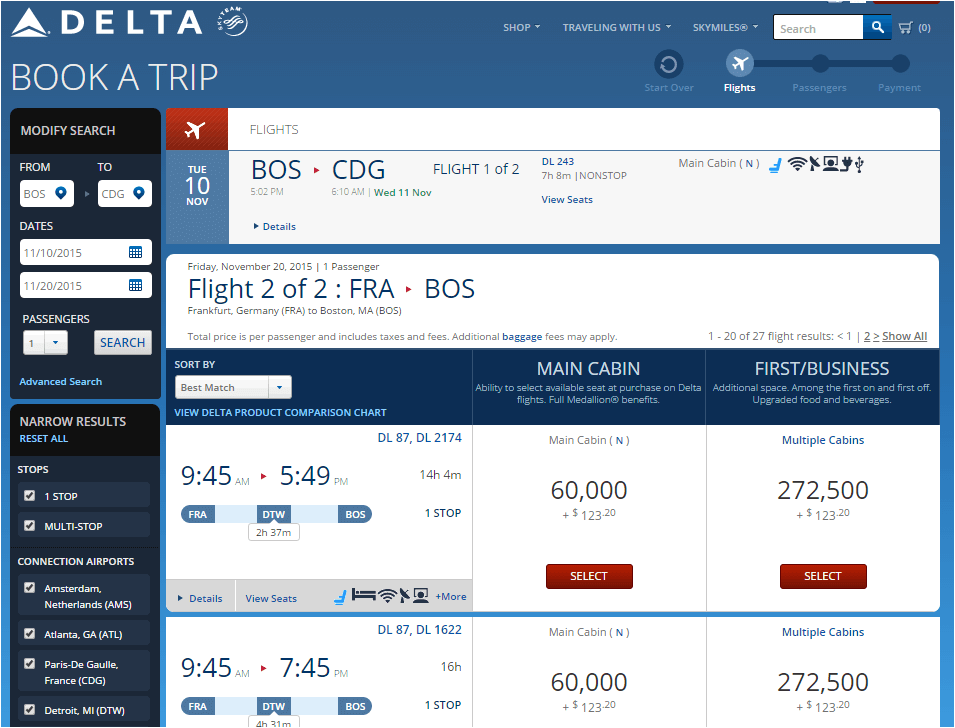 Using Open Jaws on Delta to See More Europe