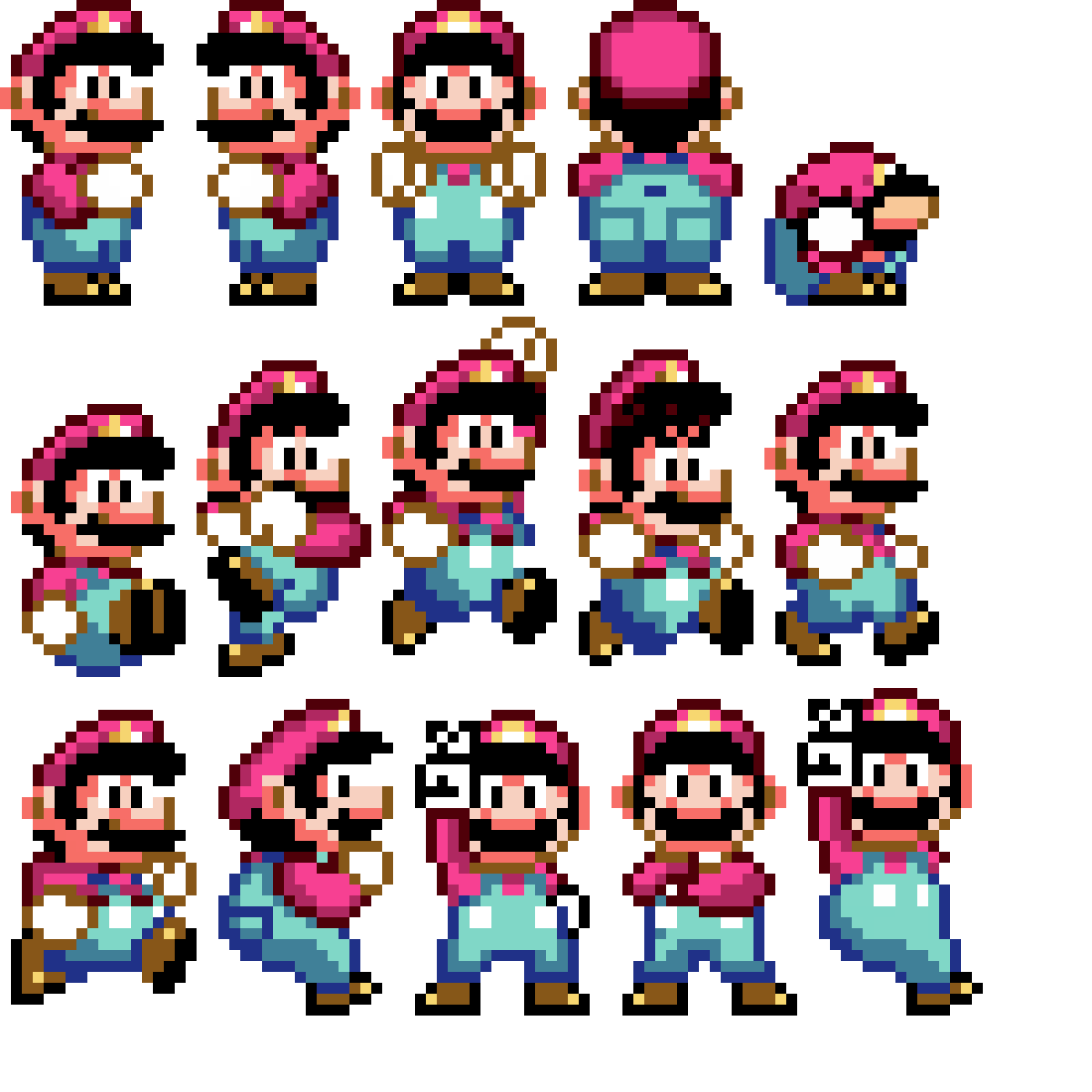 Editing SMW mario sprite sheet Free online pixel art drawing tool