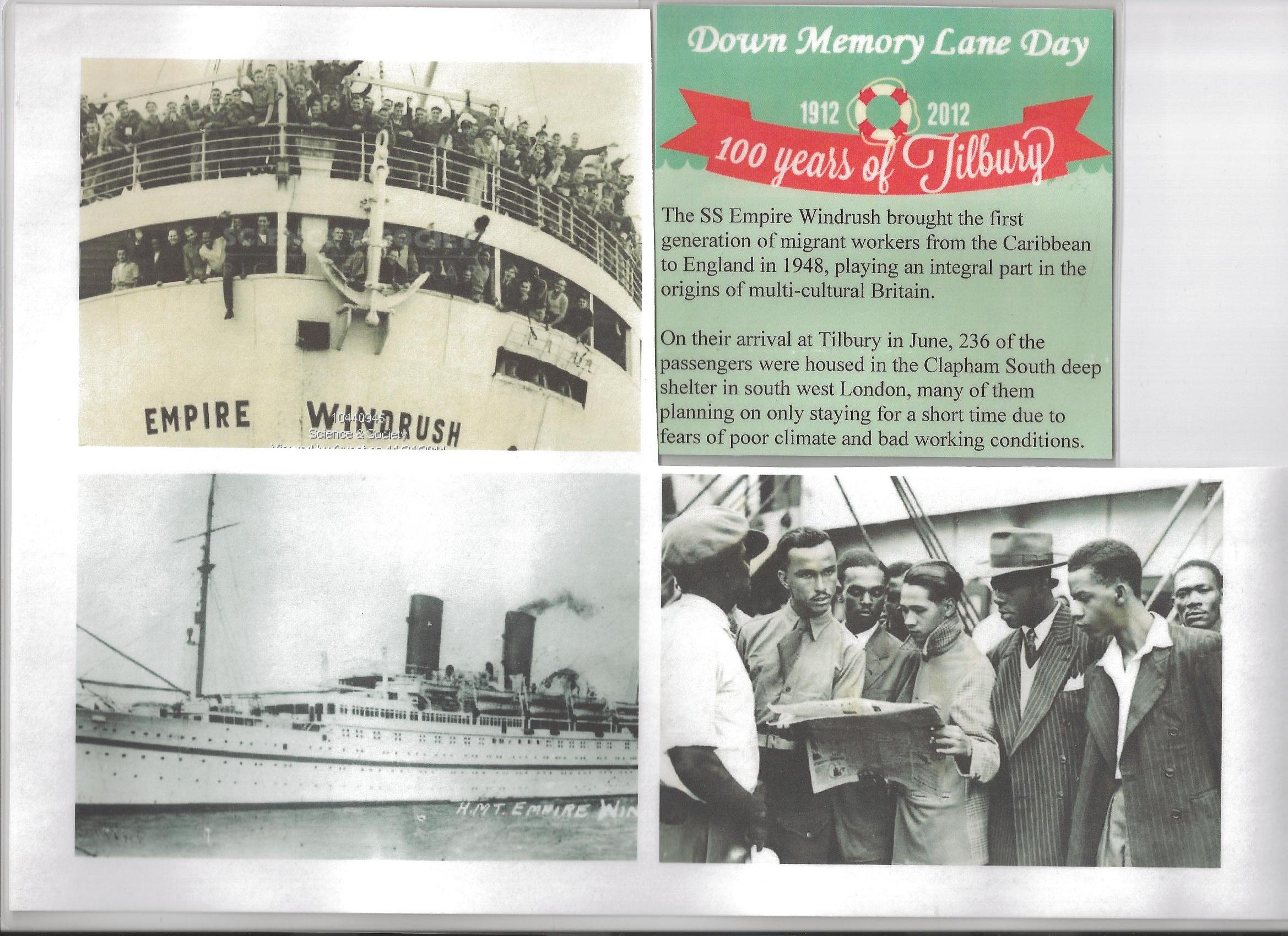 Windrush comes to Tilbury June 22nd 1948 The Empire Windrush, People Tilbury and Chadwell