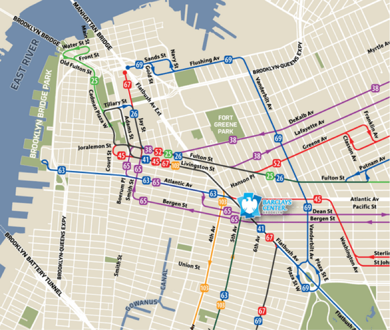 B63 Bus Map Color 2018