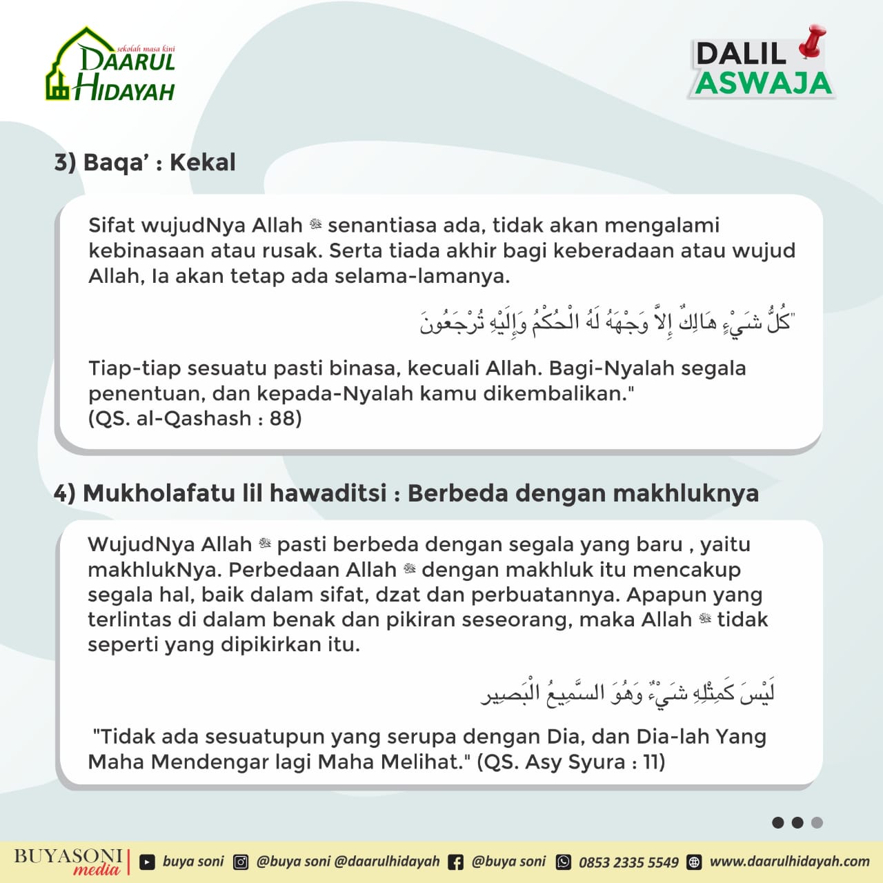 20 Sifat Wajib Allah ﷻ (Part 1) Wujud, Qidam, Baqa’, Mukholafatu Ta