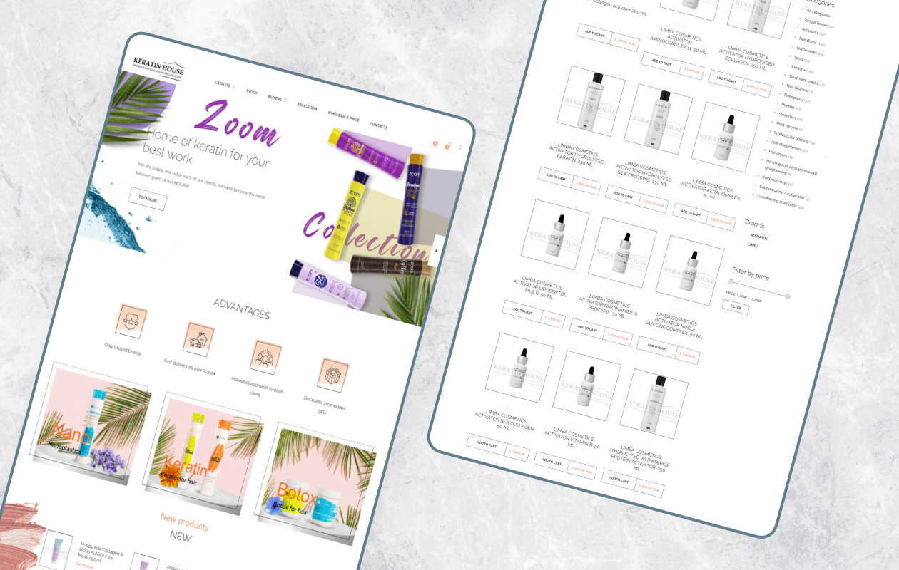 Online store Keratin House Daccel