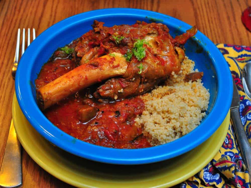 Pressure Cooker Persian Lamb Shanks with Eggplant and Tomatoes