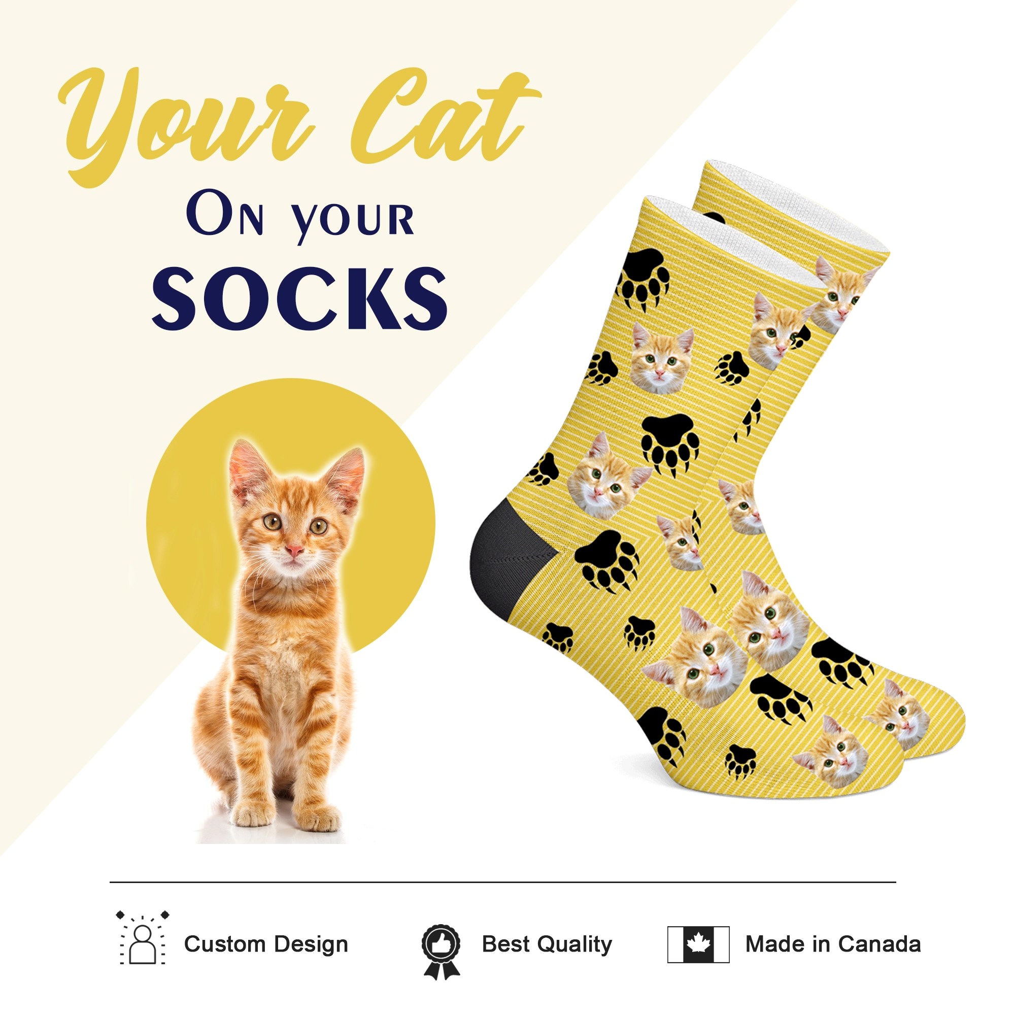 Custom Pet Socks starring your pet! Customized Dog and Cat Socks