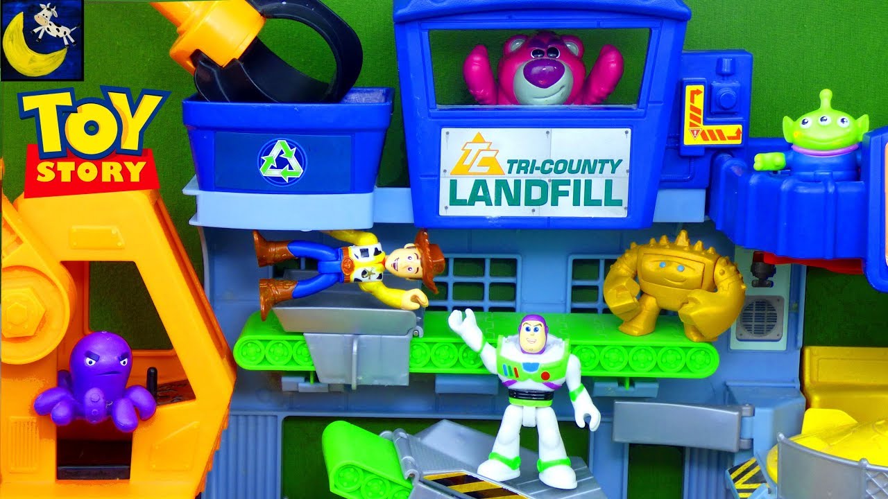 Funny Toy Story Stories for Kids Imaginext Toys Landfill Pizza