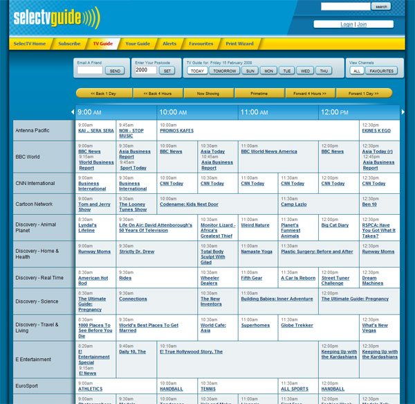 Selectv TV Guide