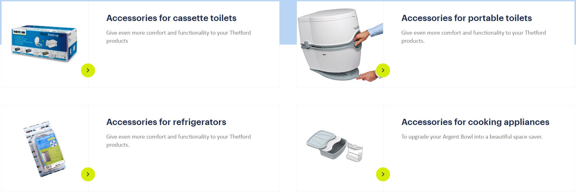 Thetford Products Caravan Servicing and Accessories