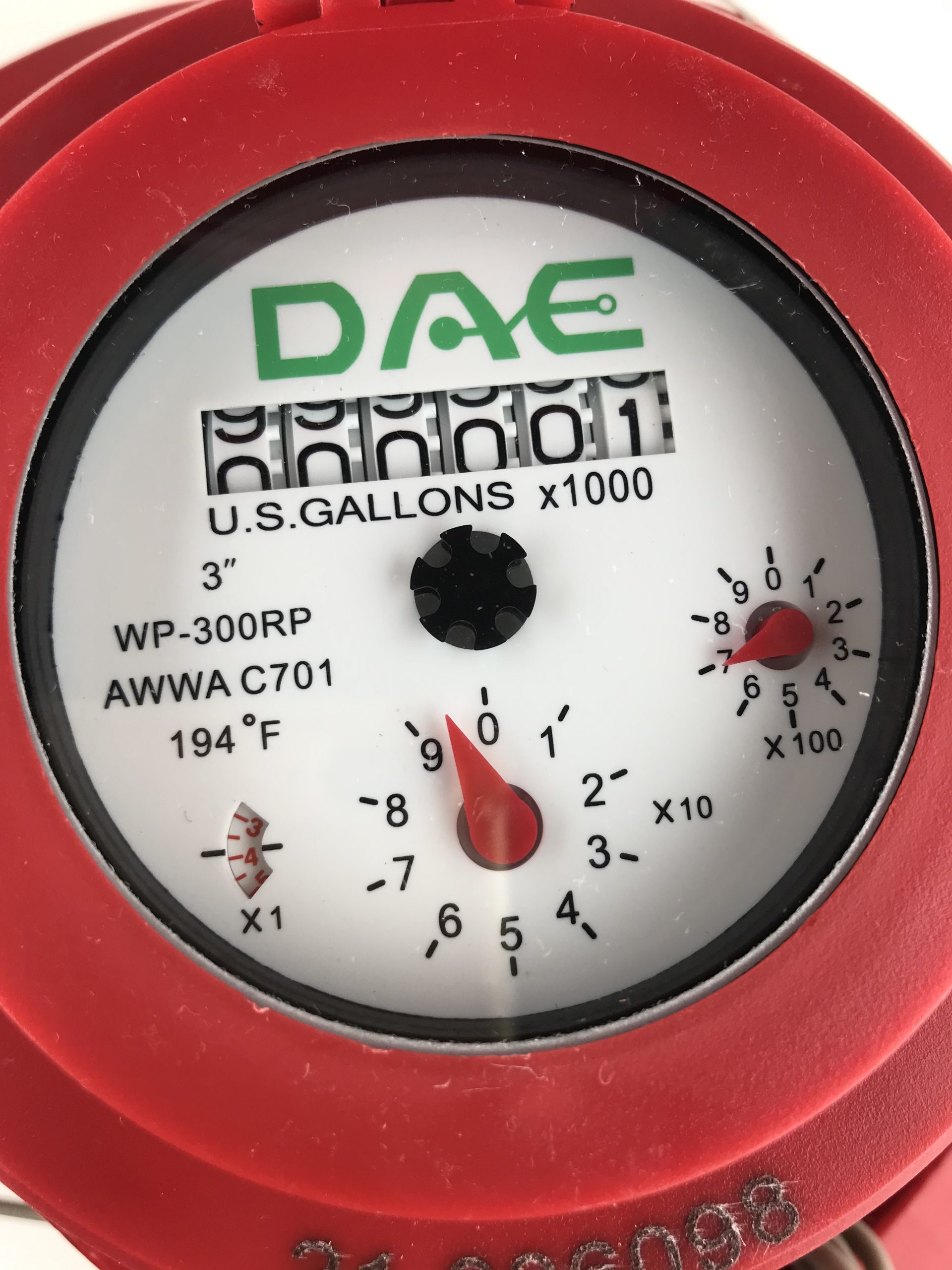 DAE WP300RP 3″ Woltmann Hot Water Meter, Pulse Output, Gallon DAE
