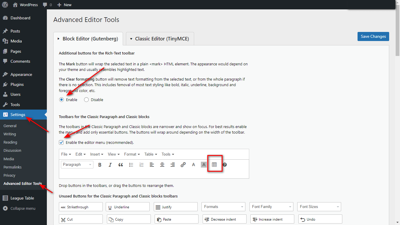 How to Merge Table Cells in WordPress DAEXT