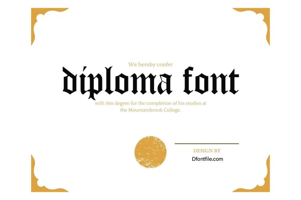 Diploma Font Dafont File