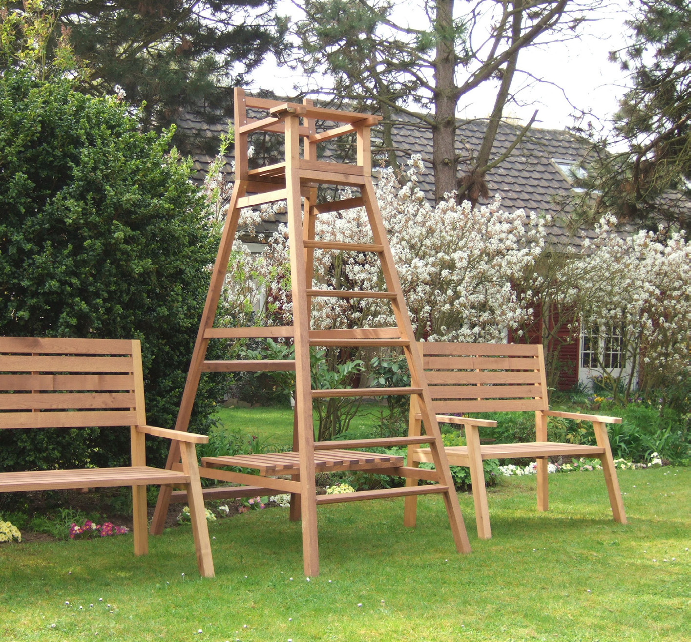 Chaise d’arbitre bois club de tennis Daforib Sécurité