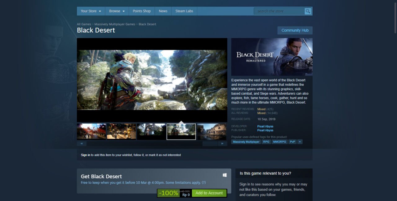 Black Desert Online Remastered Tersedia Gratis di Steam, Klaim Sekarang