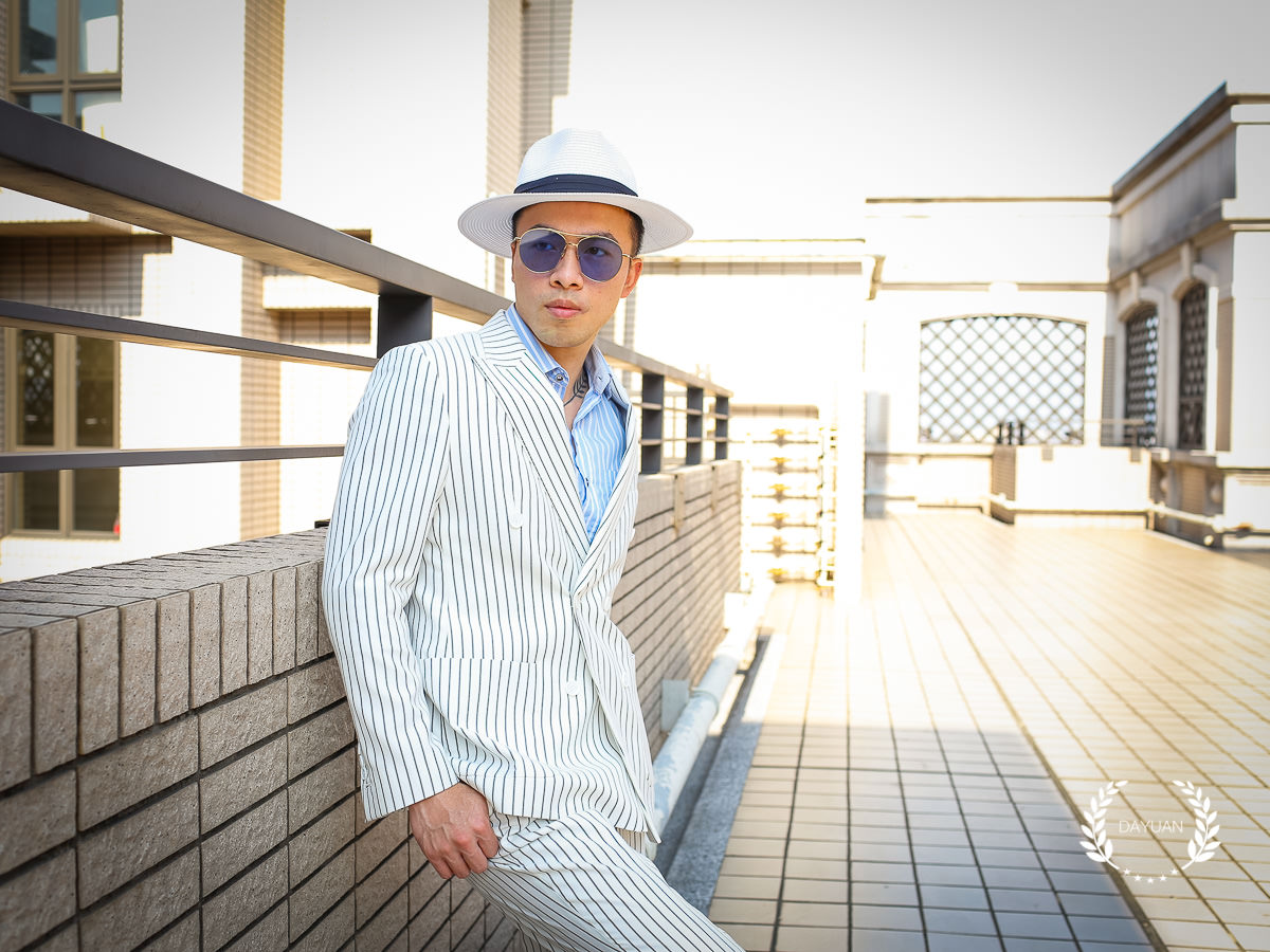 西裝｜Imagesuit 訂製一套條紋雙排釦白西裝