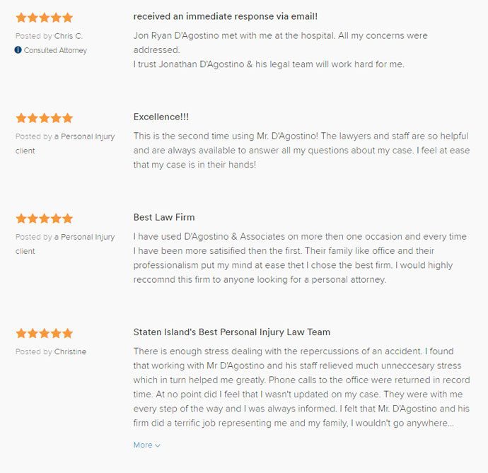 Reviews Personal Injury Attorney in Staten Island, NY
