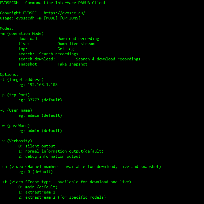 DAHUA Command Line Client (CLI) [Linux] Bespoke&Customized DAHUA