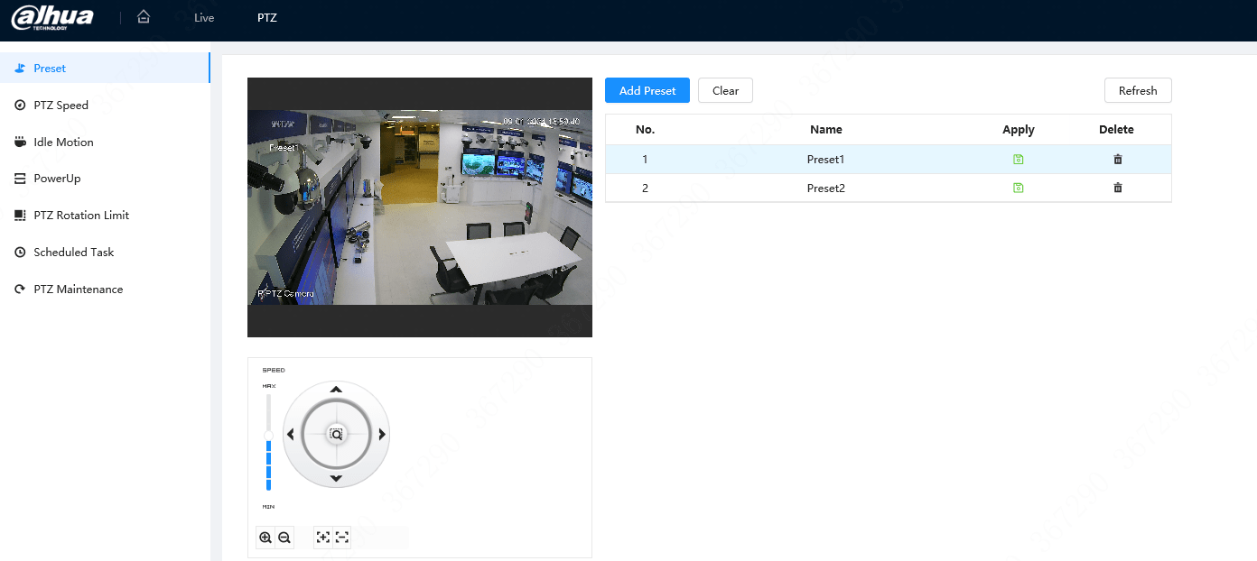 How to trigger PTZ preset moving from Fixed Camera? Dahua Tech UK