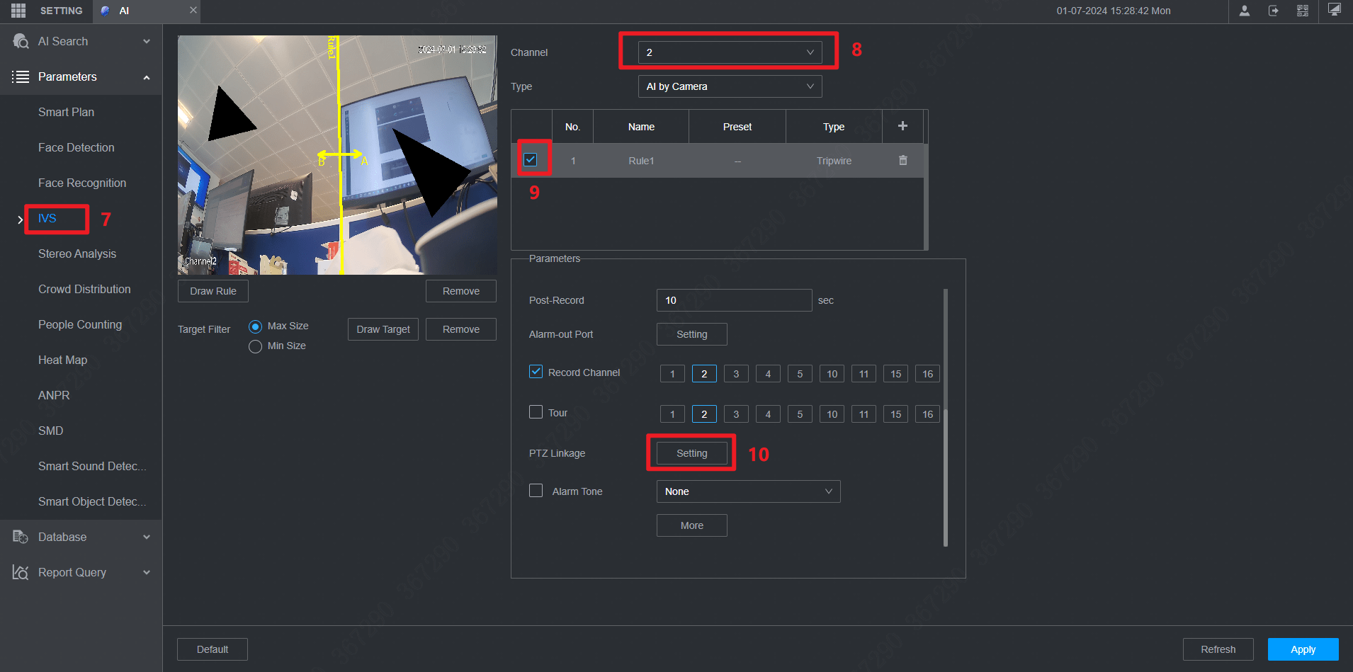 How to set Preset Trigger from a Fixed Camera Dahua Tech UK & Ireland