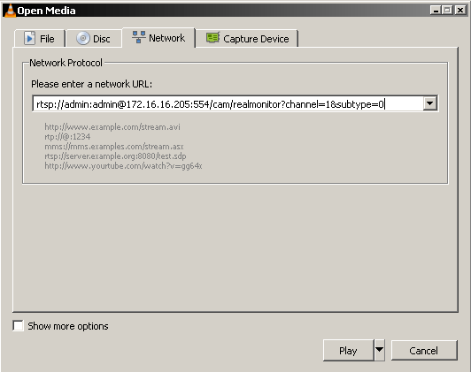 View the RTSP stream with VLC media player - XVRAID XVR-DVR-NVR CCTV DESK