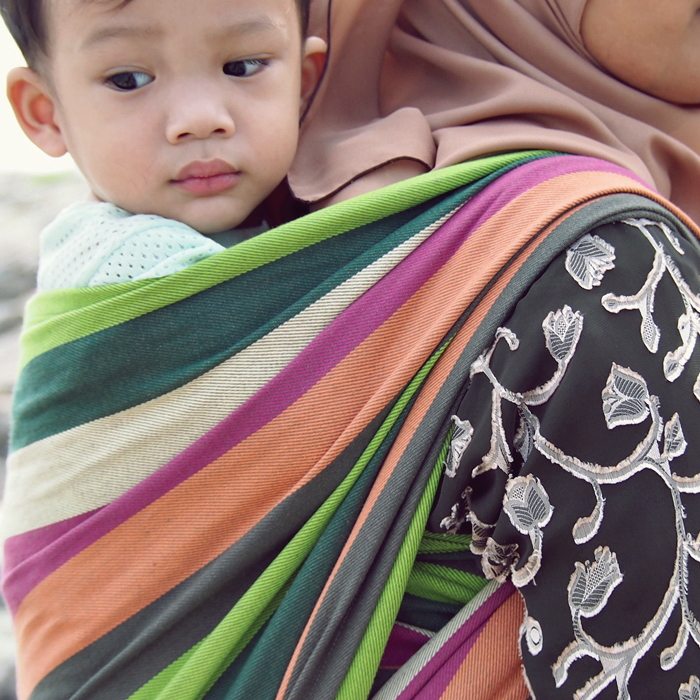 Daiesu Bougainvillea Stonegrey Woven Baby Wrap Daiesu