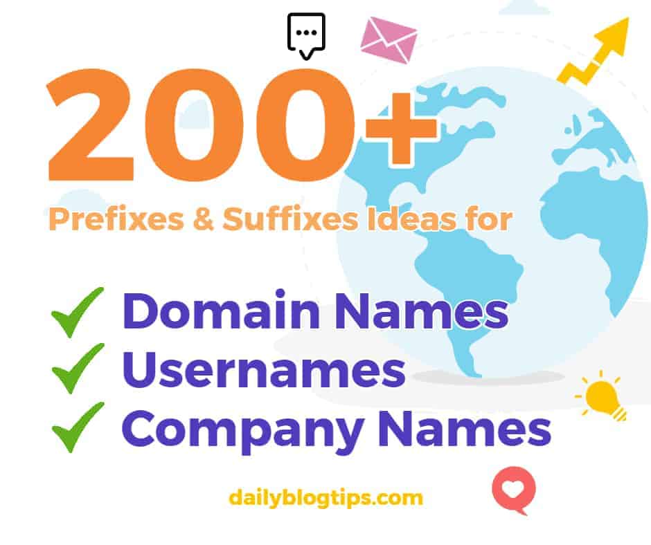 200+ Prefixes & Suffixes for Domain Names, Usernames & Company Names