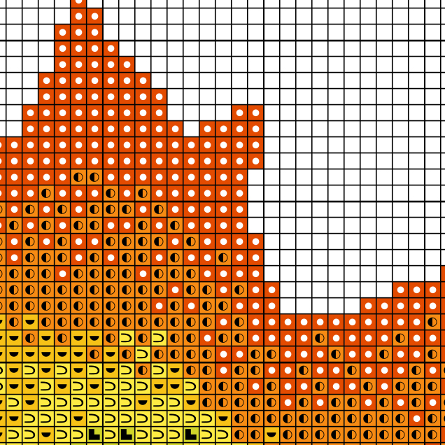 Gradient Fall Leaf Cross Stitch Pattern Daily Cross Stitch