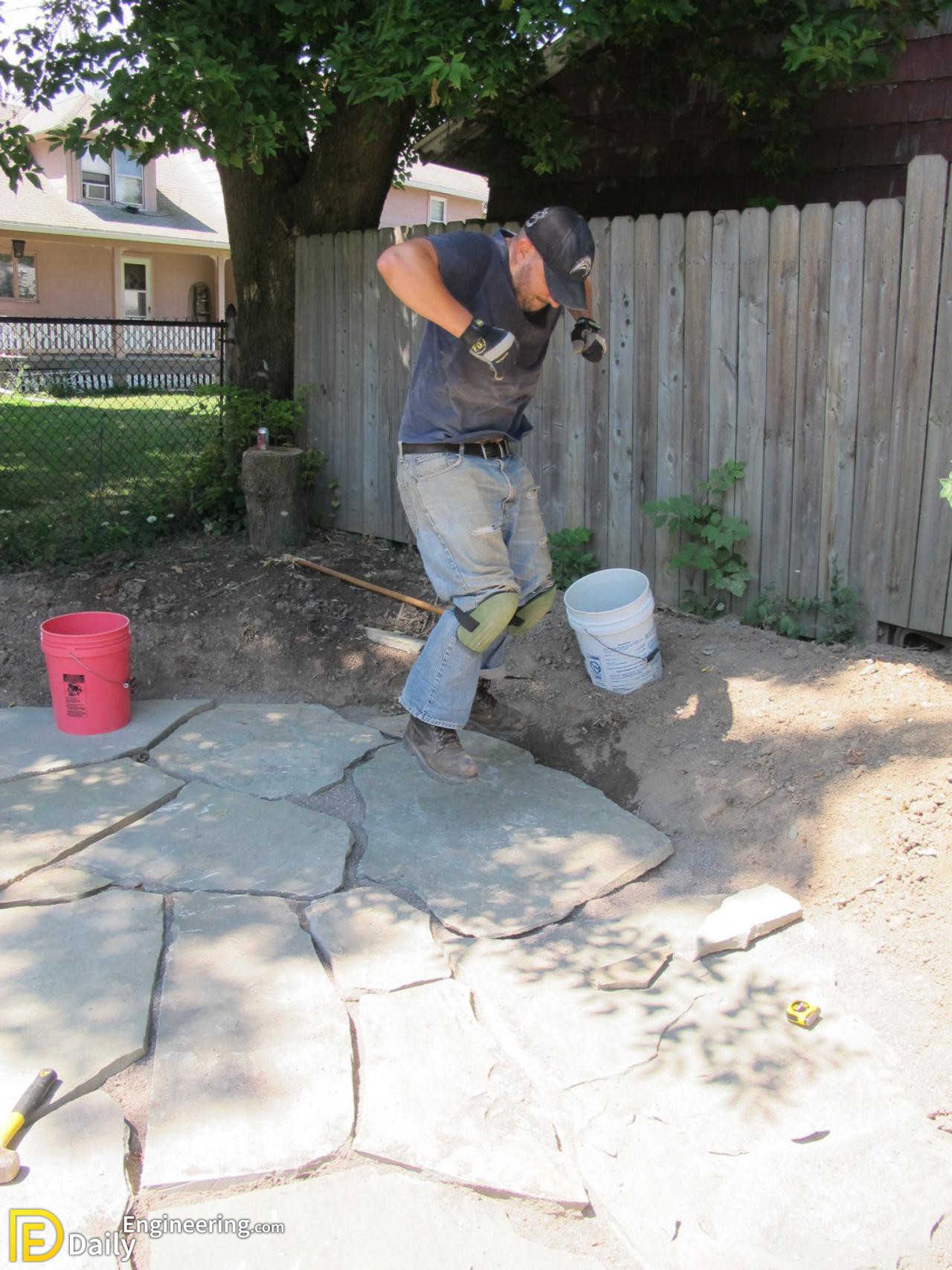 How To Install Flagstone Patio Daily Engineering