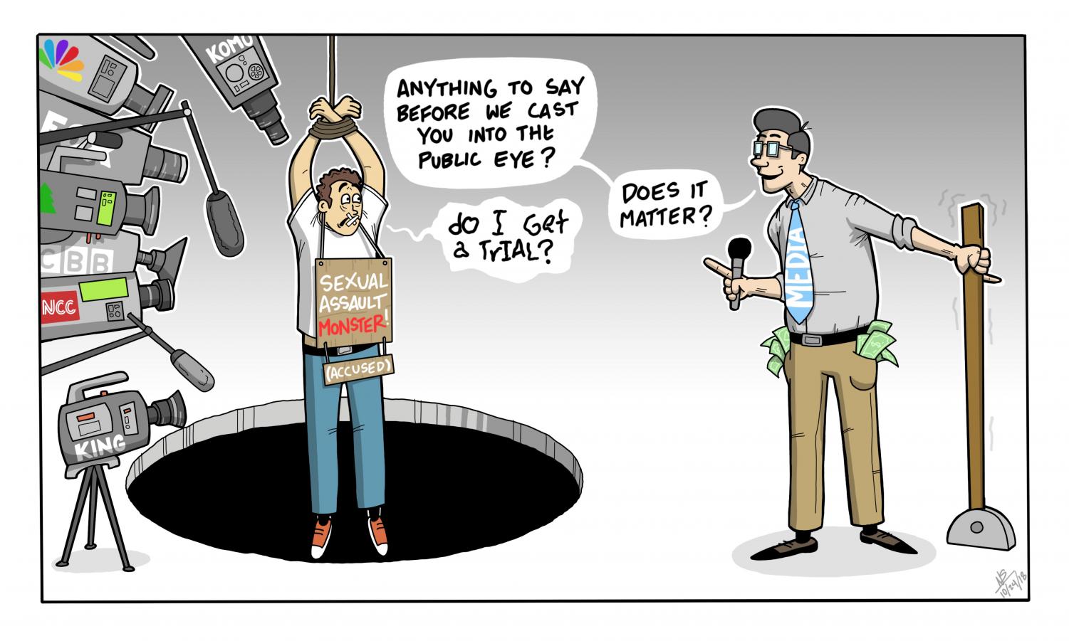 Editorial Cartoon Media condemnation The Daily Evergreen