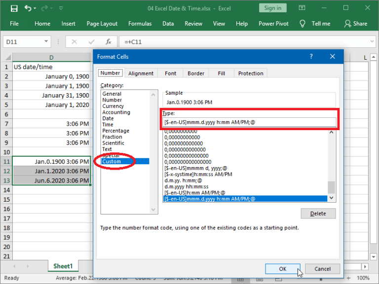 Date and Time in Excel