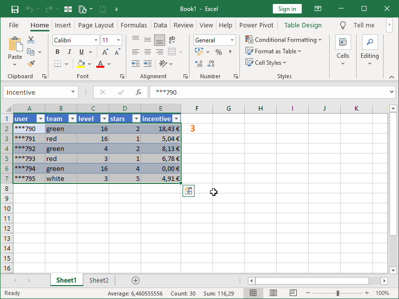 Excel Tables