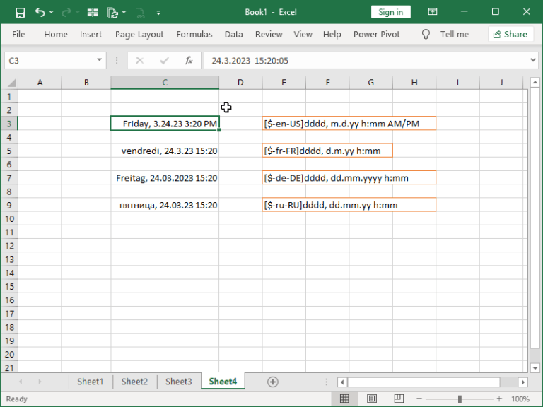 Custom Date Formats in Excel