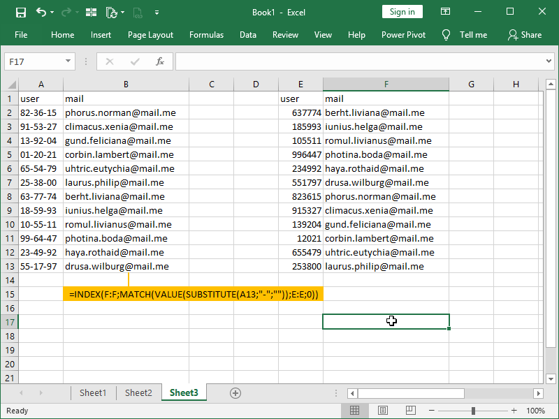 How to MATCH numbers formatted as text in Excel