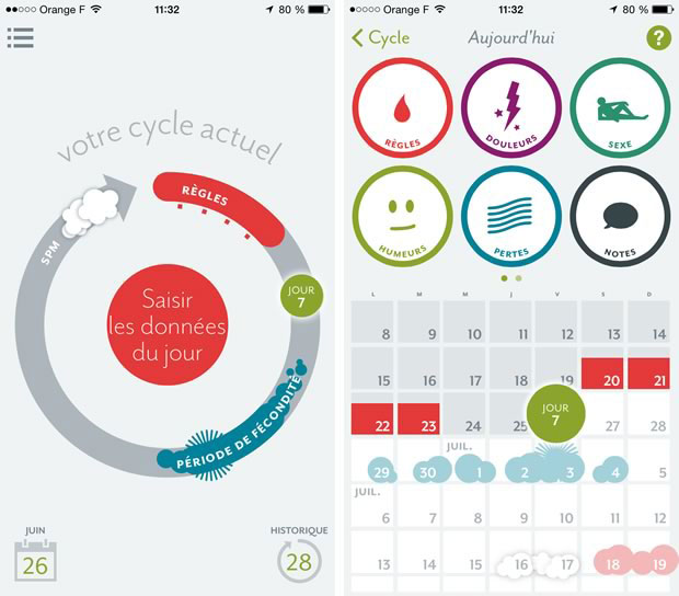Cette application permet de mieux suivre votre cycle menstruel et de
