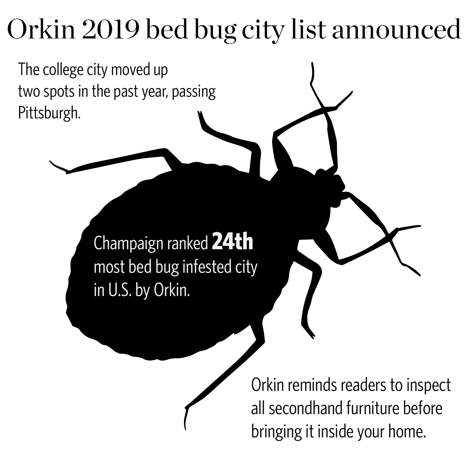 Champaign crawls onto list of top 50 bed bug cities in US The Daily