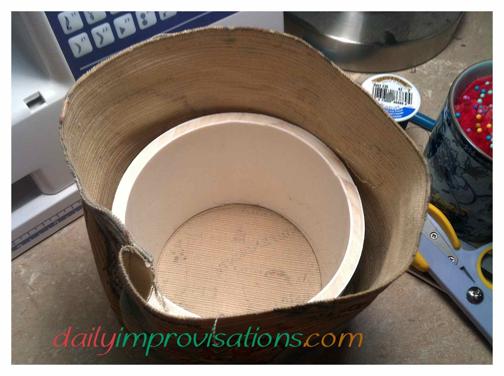 Round Fabric Basket with PVC Pipe Liner