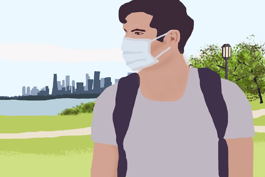 During COVID19, masks a new social norm