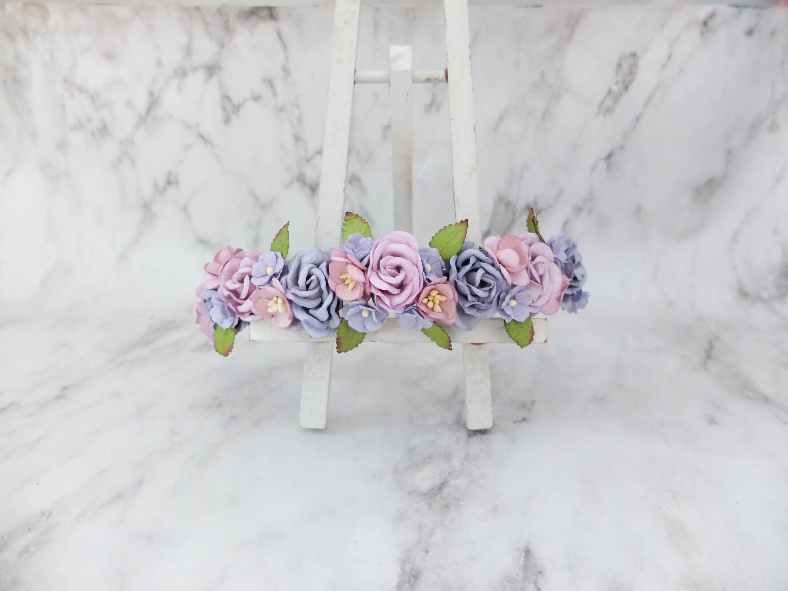 lavender lilac wedding flower crown bridesmaids floral headpiece