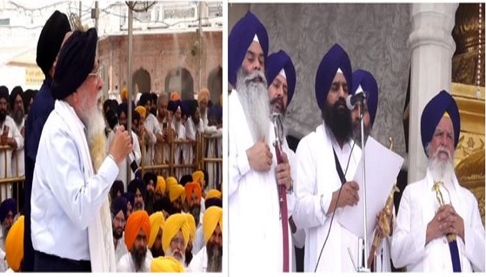Harvinder Singh Sarna, Singh Pathan, appeared before Sri Akal Takht Sahib