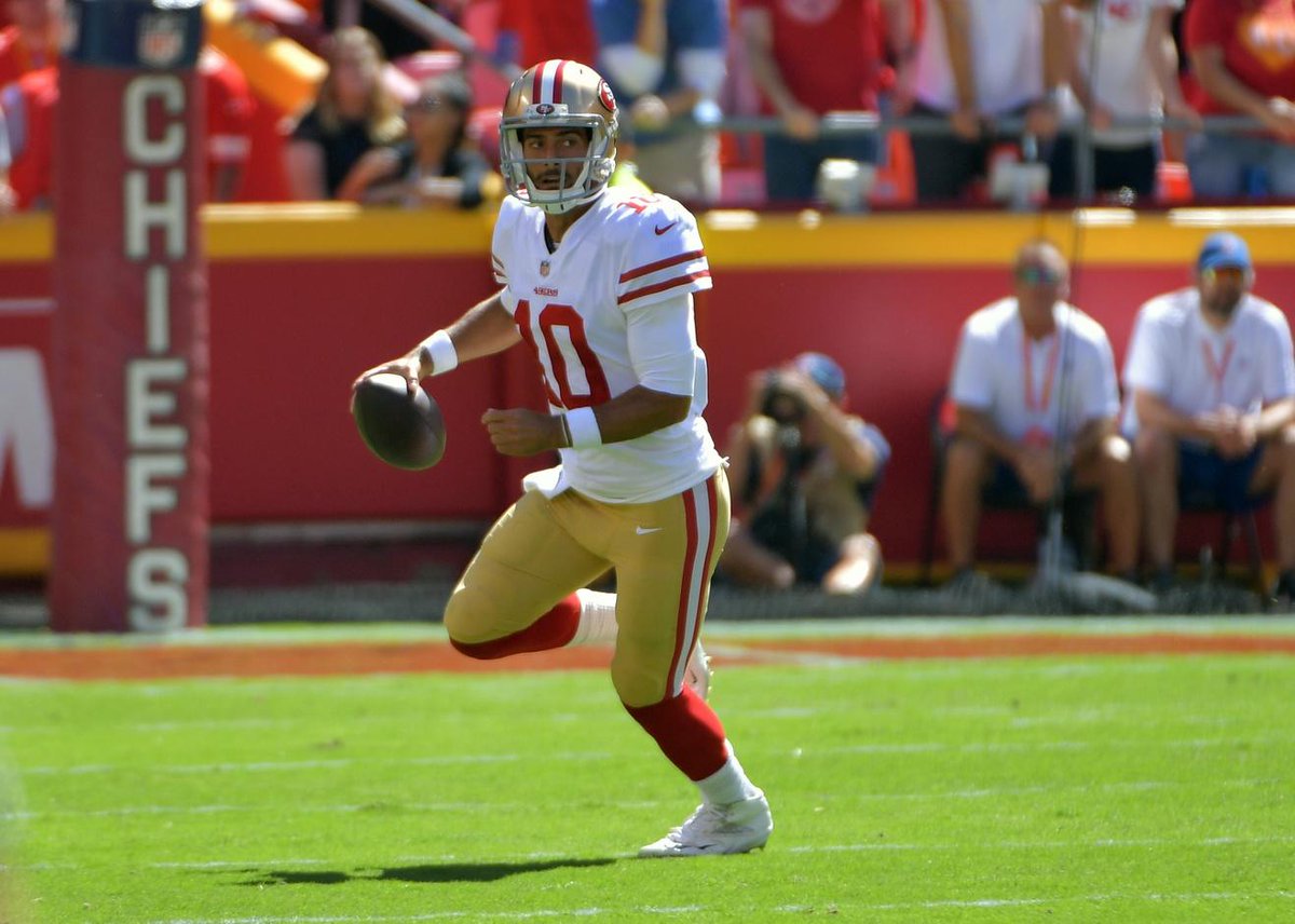BREAKING 49ers QB Jimmy Garoppolo Gets Carted Off With Knee Injury