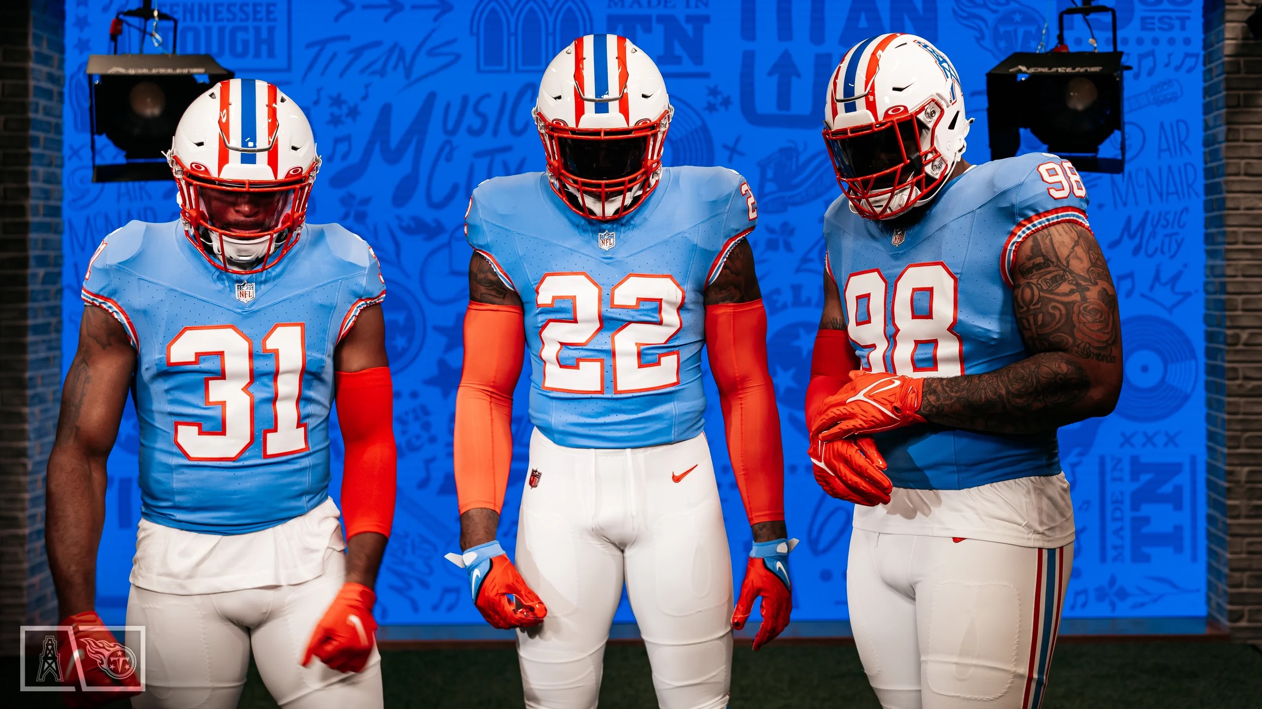 Tennessee Titans Oilers jerseys Team unveils throwback uniforms to be worn twice during 2023