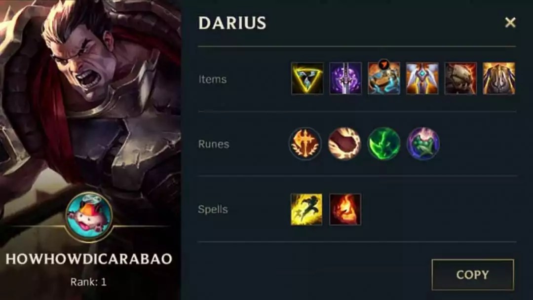 Best Build Items and Runes for Darius in LOL Wild Rift