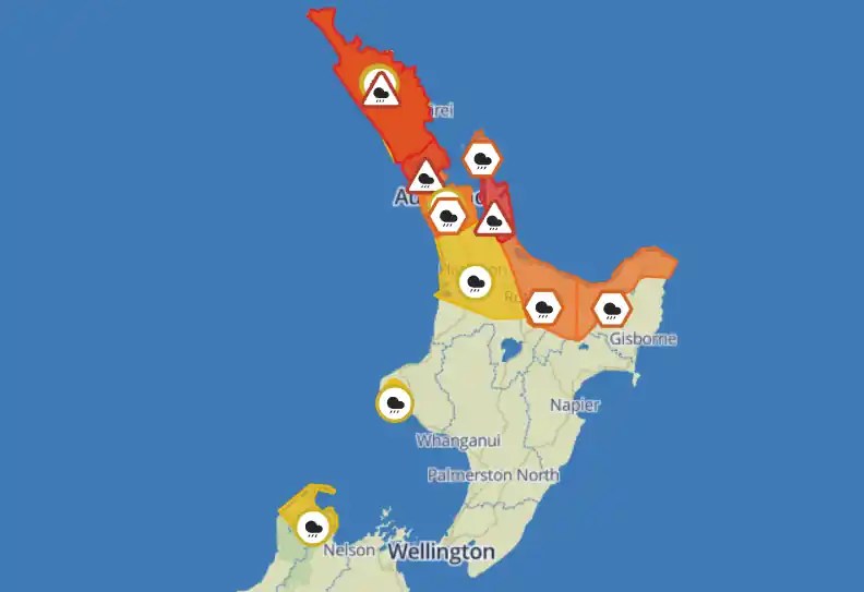 Metservice severe weather warnings for NZ Daily Telegraph NZ