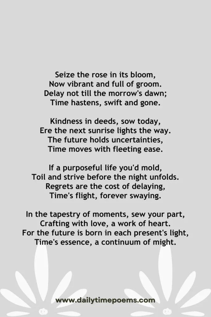 Poems about Time 10 Poems about Seasons and Managing it