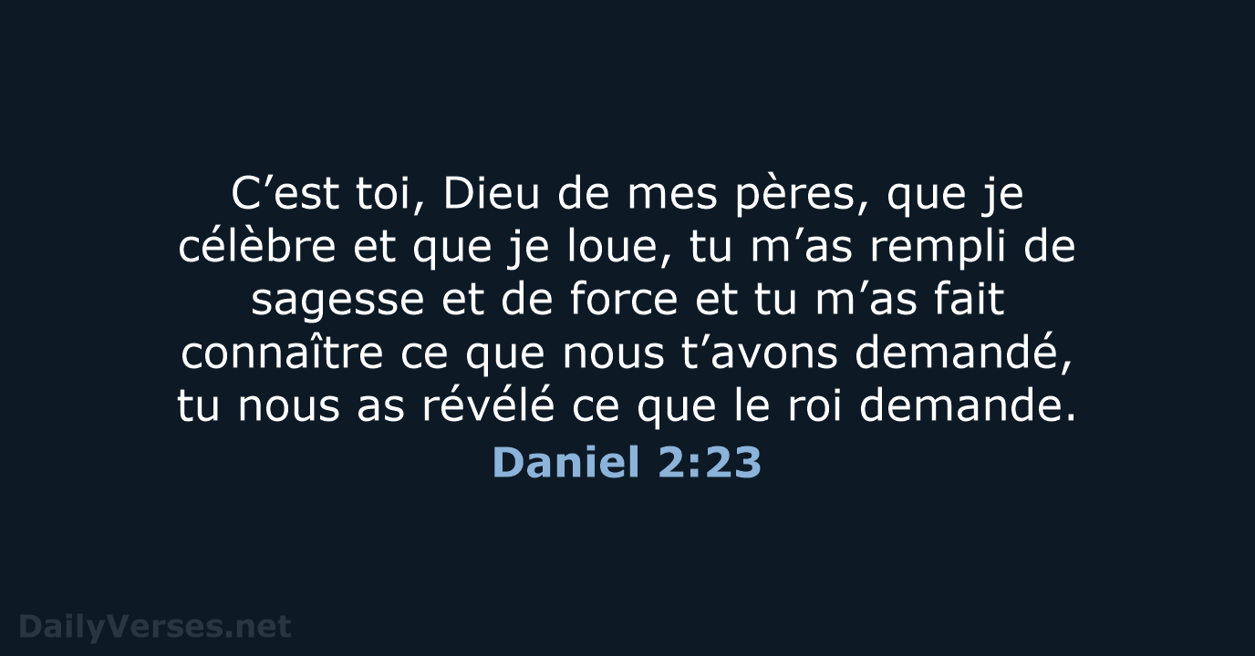 Daniel 223 Verset de la Bible (BDS)