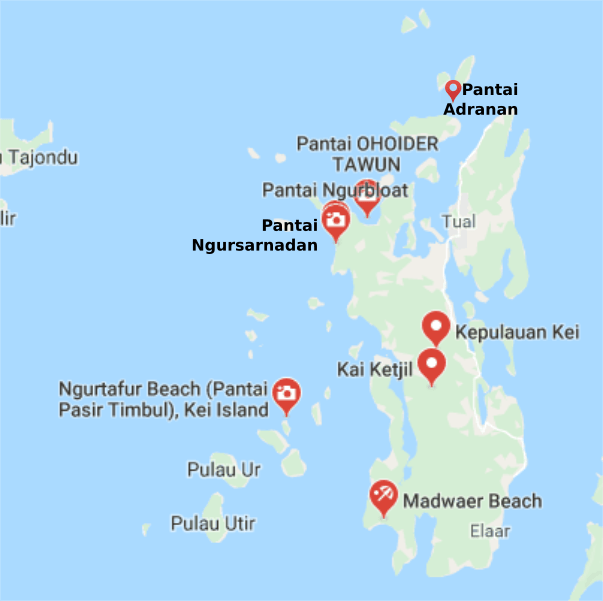 lokasi pantai yang wajib kalian kunjungi kala bermain ke Pulau Kei