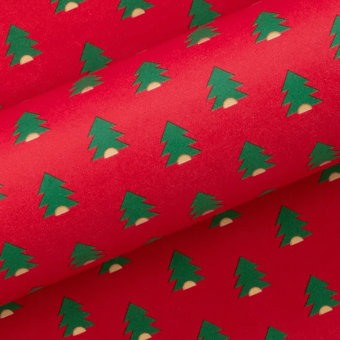 Christmas Wrapping Paper Christmas Trees Red Daily Wrap